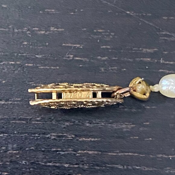 SOLD Vintage Freshwater Rice Pearl Necklace w/14k Gold Clasp 17” Long - Picture 12 of 12